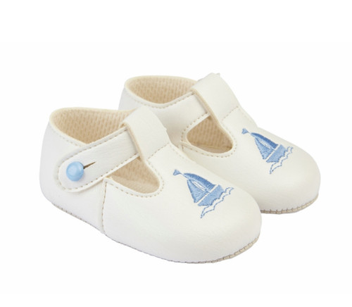 Baby boy pram shoes - pram, blue